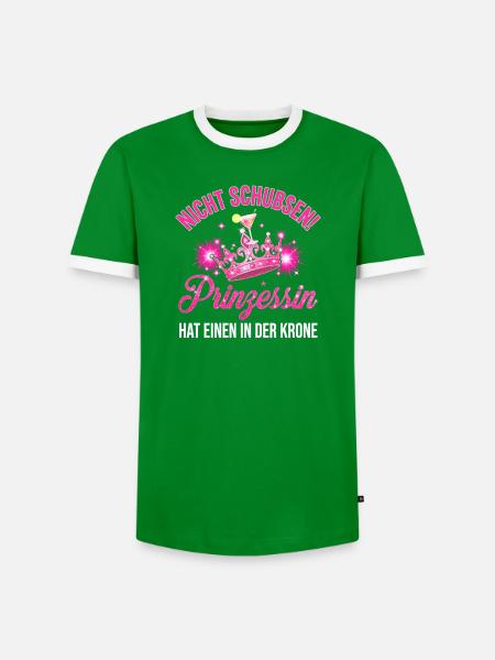 Nicht schubsen! Prinzessin – Krone & Cocktail - Männer Kontrast-T-Shirt - Grün/Weiß
