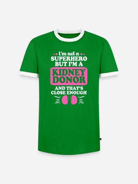 Nierenspender Spender Niere - Männer Kontrast-T-Shirt - Grün/Weiß