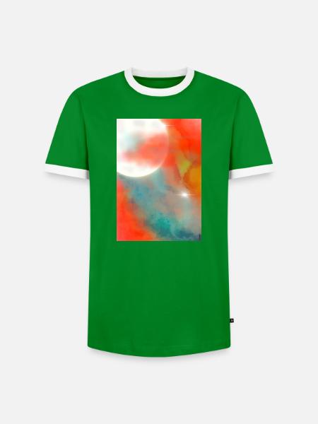 Lunar Veil - Männer Kontrast-T-Shirt - Grün/Weiß 