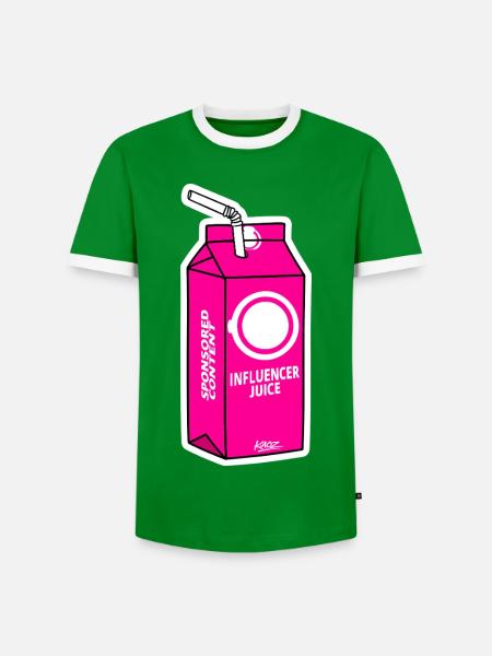 Influencer Juice – Gesponserte Inhalte - Männer Kontrast-T-Shirt - Grün/Weiß 