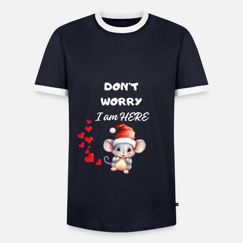 Bleib ruhig, ich bin hier - Männer Kontrast-T-Shirt - Navy/Weiß