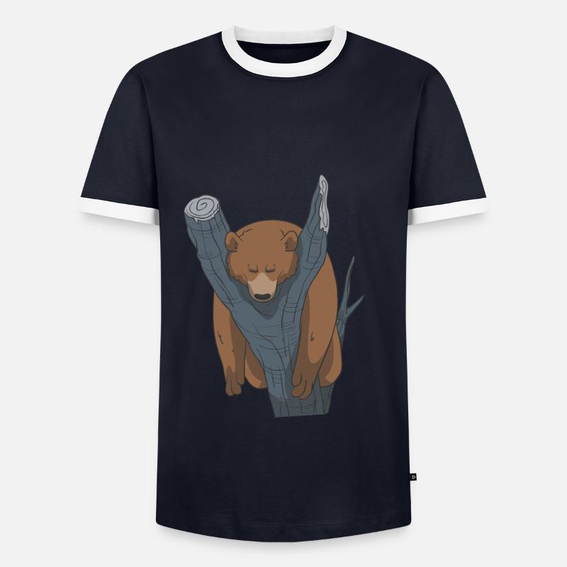Sleeping Bear Gift Idea - Men's Ringer Shirt - navy/white
