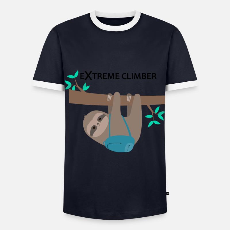 Faultier extreme climber Extrem Kletterer - Männer Kontrast-T-Shirt - Navy/Weiß 