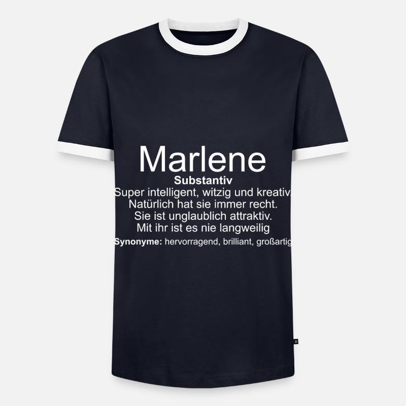 Name Definition Marlene - Männer Kontrast-T-Shirt - Navy/Weiß 