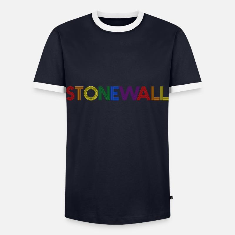 Rainbow Stonewall - Männer Kontrast-T-Shirt - Navy/Weiß 