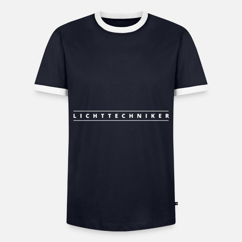 Lichttechniker - Männer Kontrast-T-Shirt - Navy/Weiß 