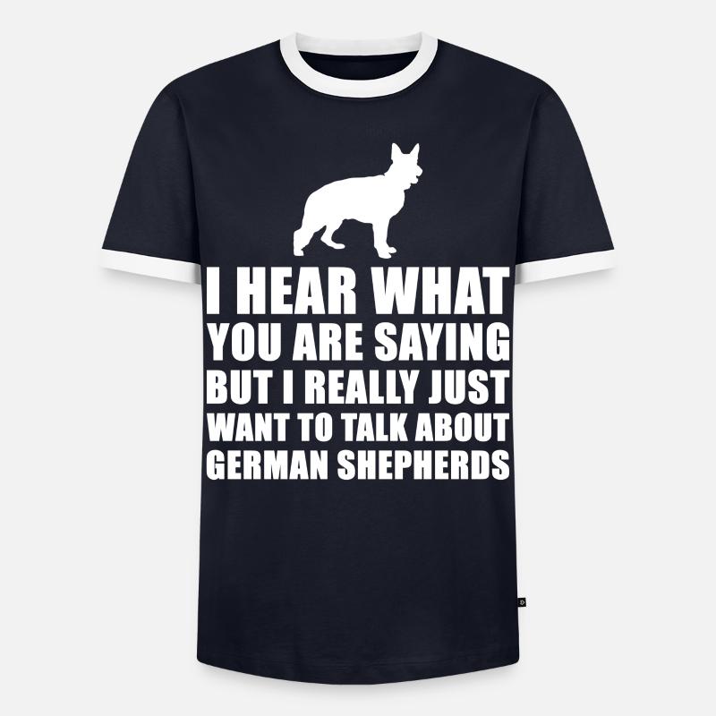Funny German Shepherd-Geschenk-Idee - Männer Kontrast-T-Shirt - Navy/Weiß 