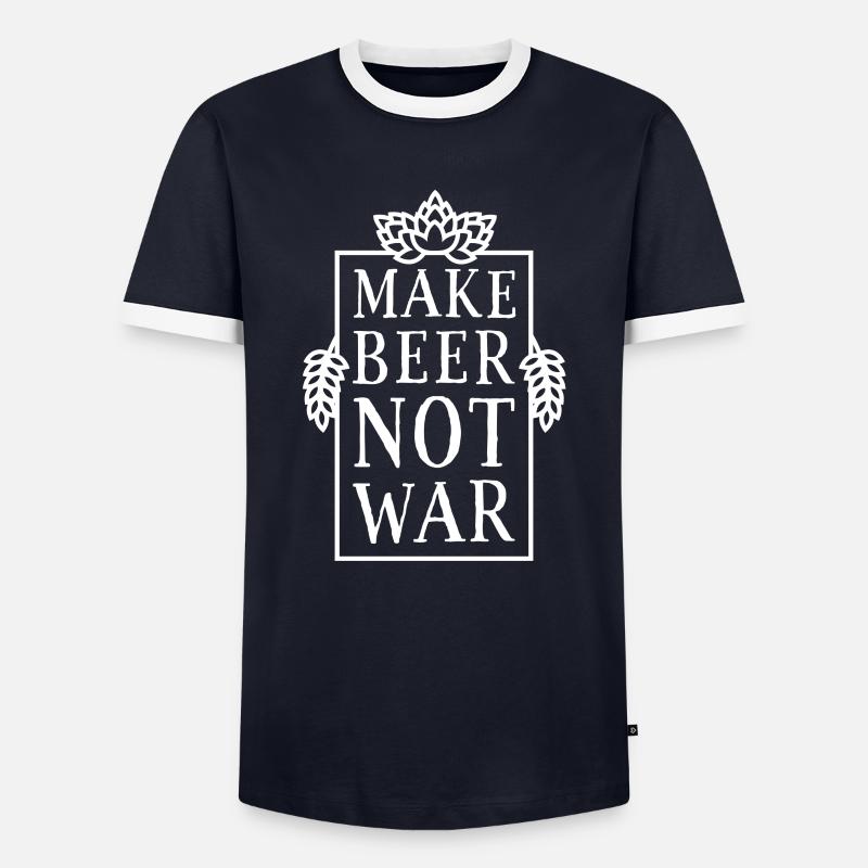 Make Beer, Not War - Men's Ringer Shirt - navy/white 