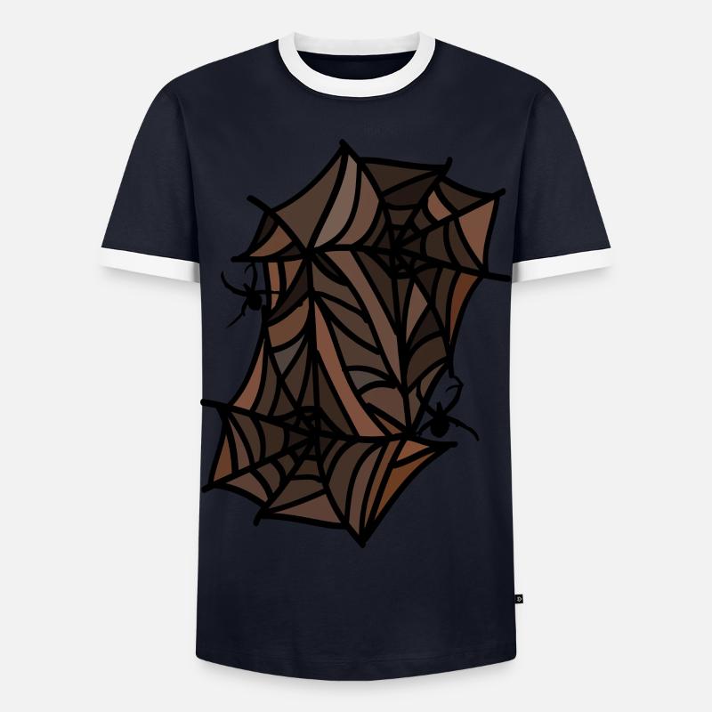 spiders spider webs - Men's Ringer Shirt - navy/white 
