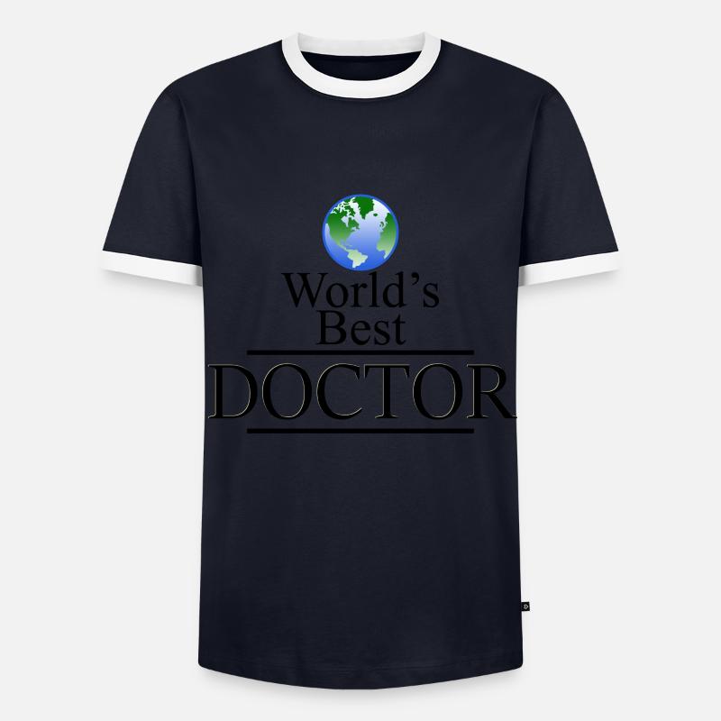 Weltbester Doktor - Männer Kontrast-T-Shirt - Navy/Weiß 
