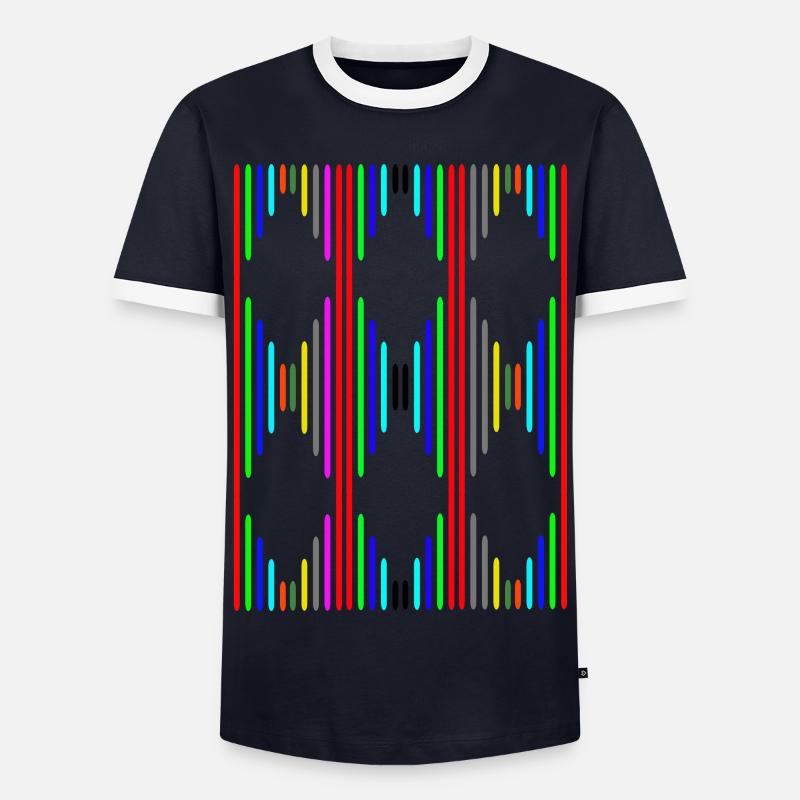 diamond pattern - Men's Ringer Shirt - navy/white 