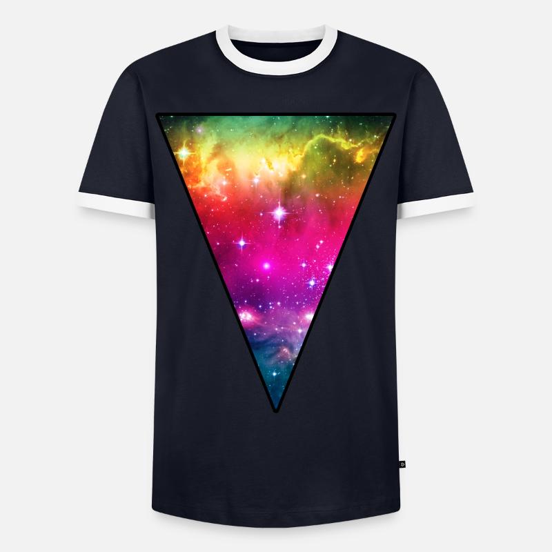 Rainbow Space - Men's Ringer Shirt - navy/white 