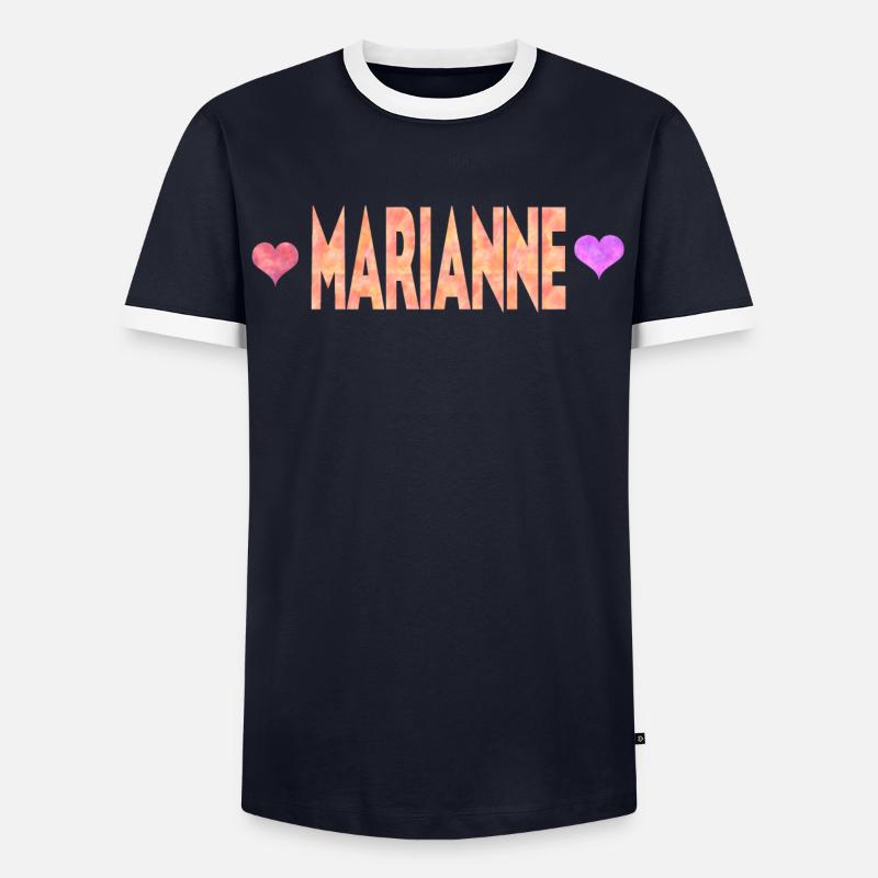 Marianne - Männer Kontrast-T-Shirt - Navy/Weiß 