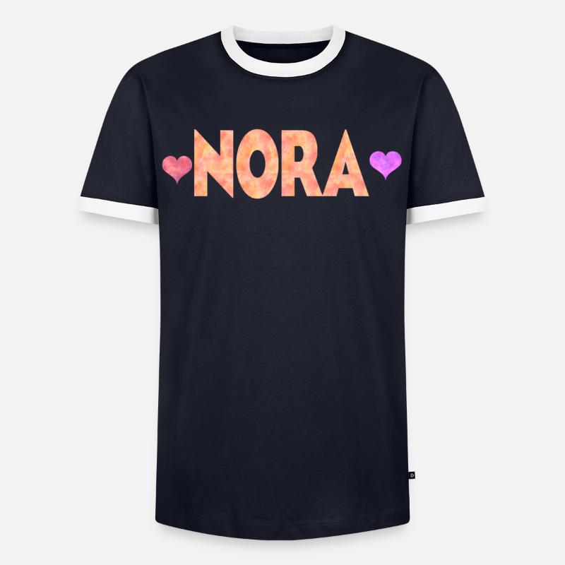 Nora - Männer Kontrast-T-Shirt - Navy/Weiß