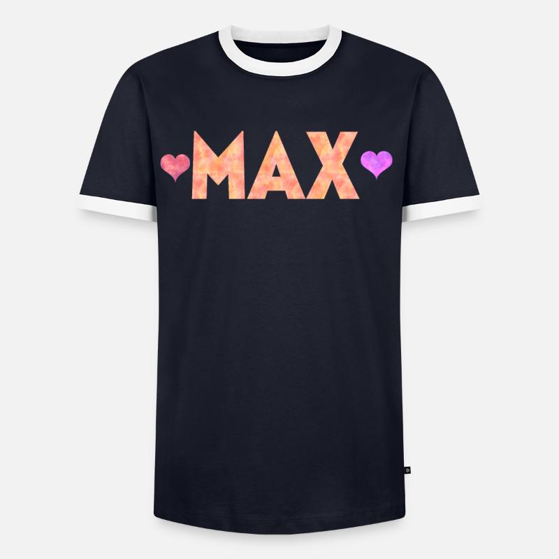 Max - Männer Kontrast-T-Shirt - Navy/Weiß 