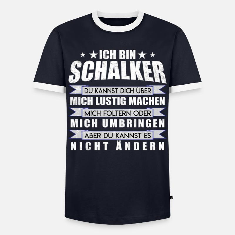 Ich bin Schalker | Fan Design Geschenkidee - Männer Kontrast-T-Shirt - Navy/Weiß 