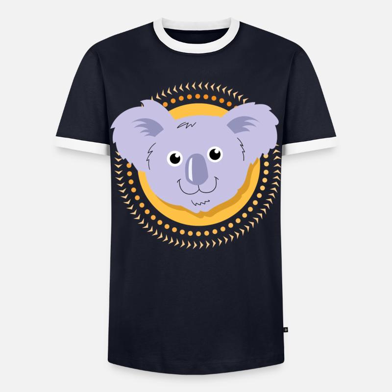 Small Koala - Men's Ringer Shirt - navy/white 