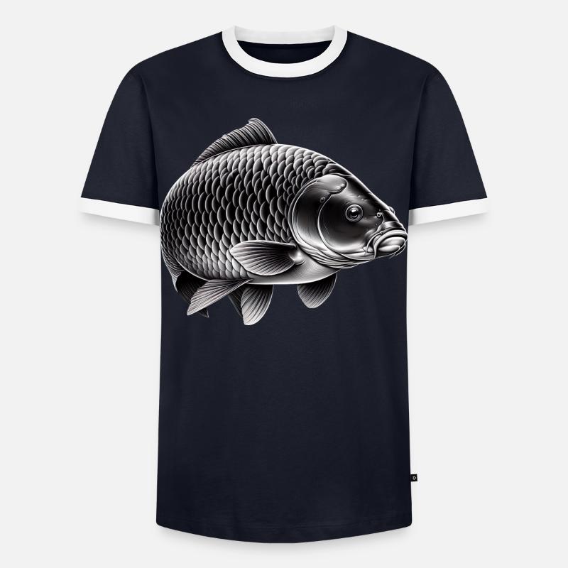 Mirror Carp - Men's Ringer Shirt - navy/white