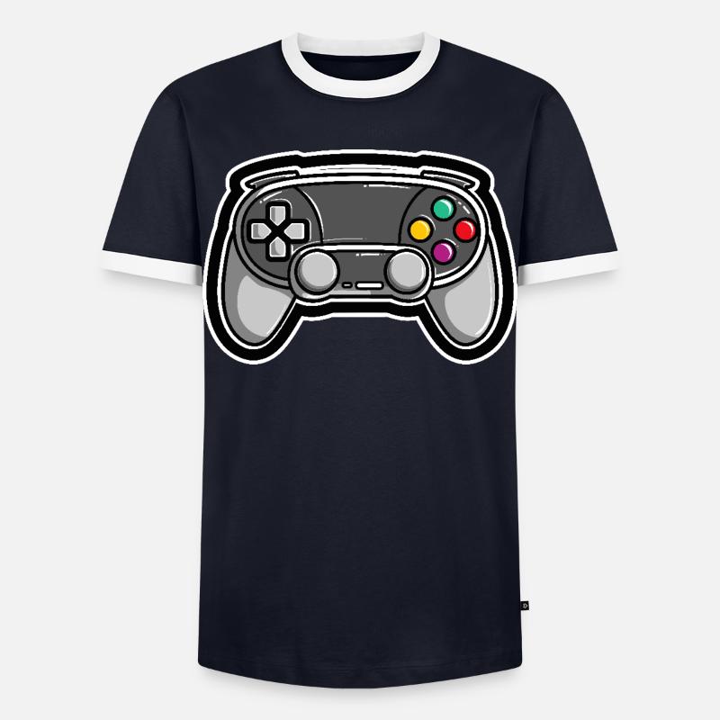 Game Controllers - Men's Ringer Shirt - navy/white 