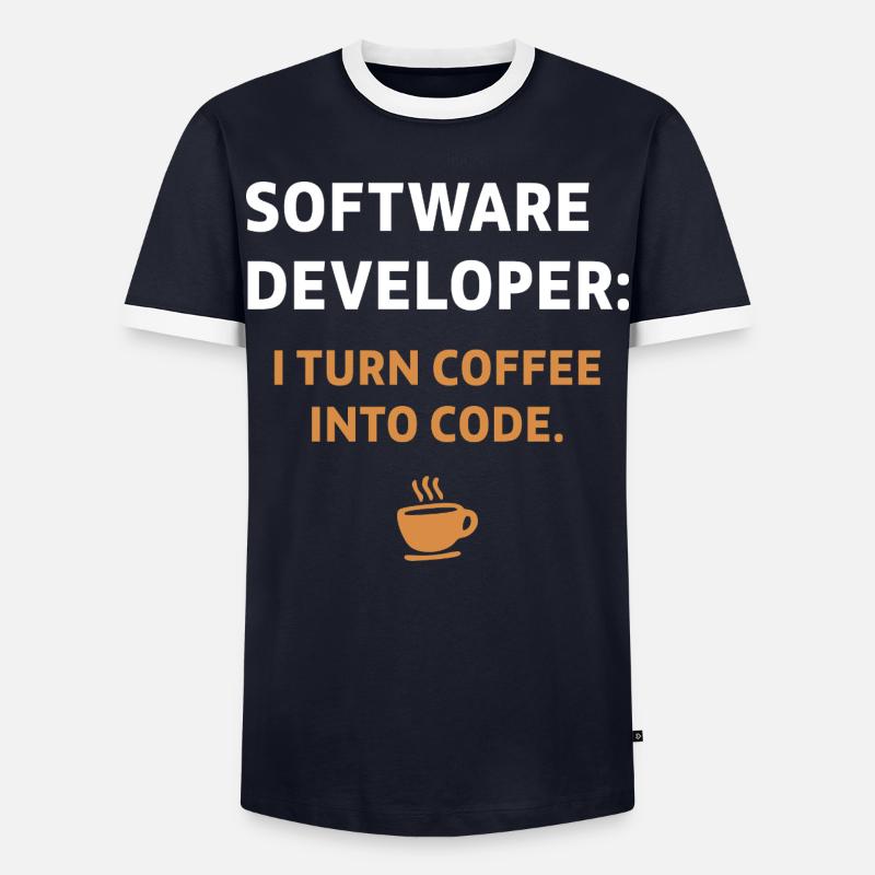 Software Developer - Coffee Edition - Men's Ringer Shirt - navy/white 