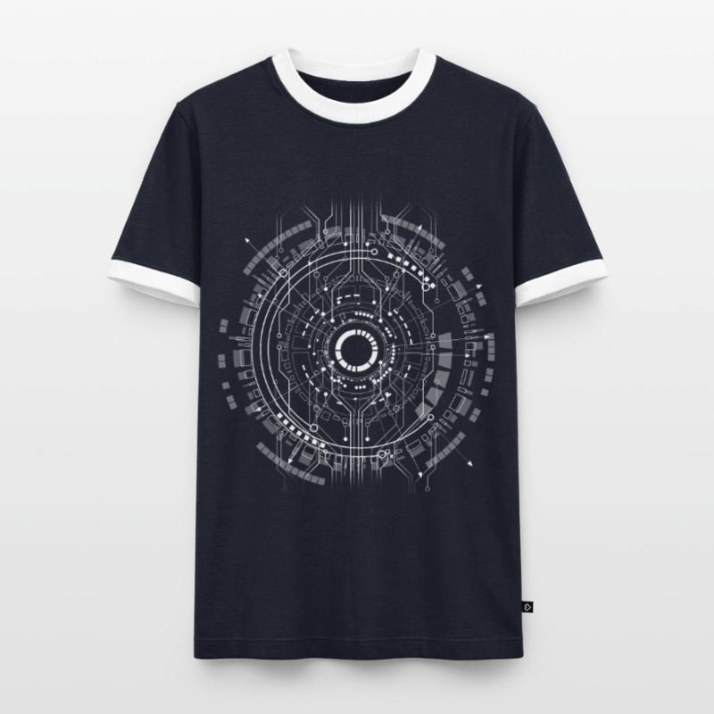 computer board core cpu pc code program nerd lo Men's Ringer Shirt
