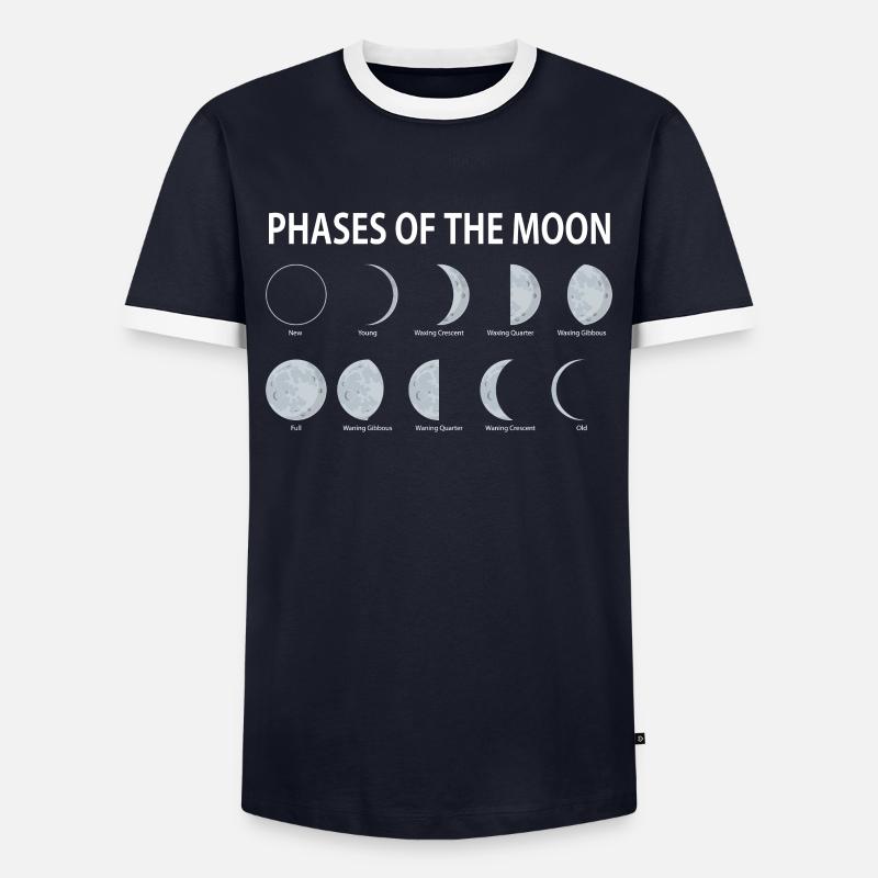 Mondphasen - Männer Kontrast-T-Shirt - Navy/Weiß