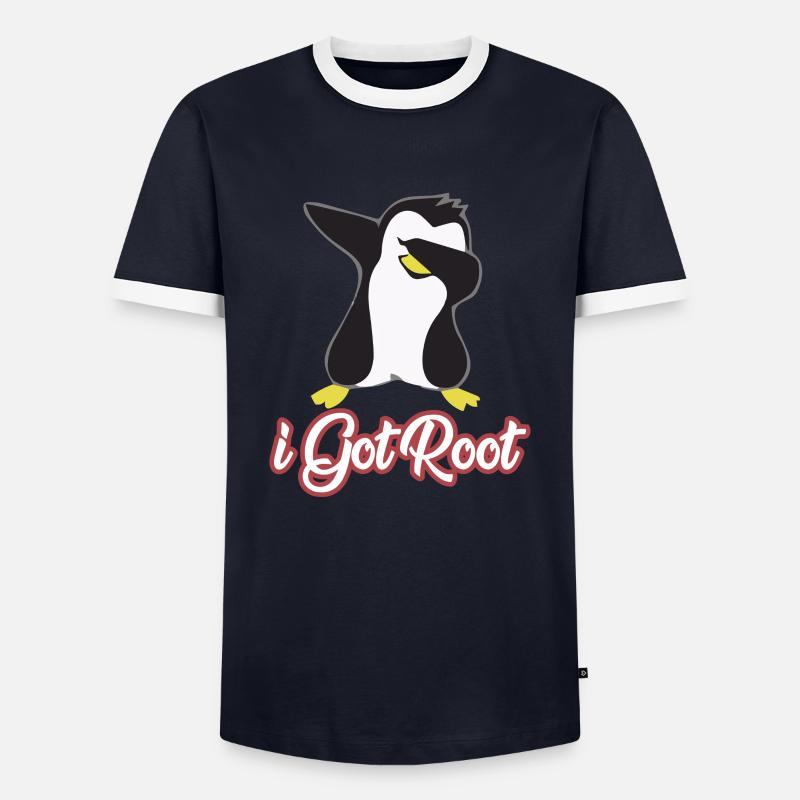 Geek Linux Ich bin root - Männer Kontrast-T-Shirt - Navy/Weiß 