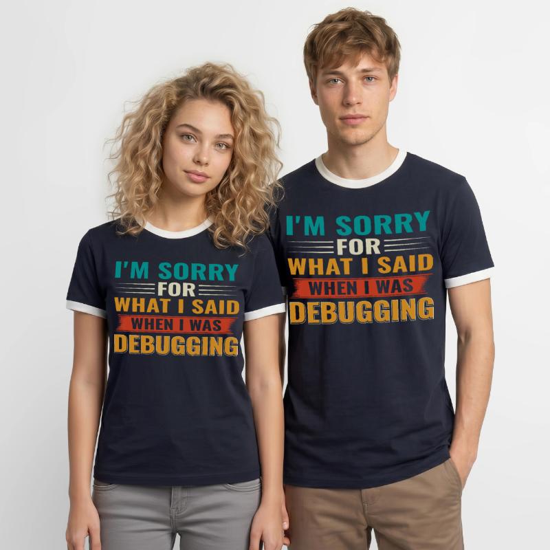 Debugging Nerd Computer Programmierer IT Männer Kontrast-T-Shirt