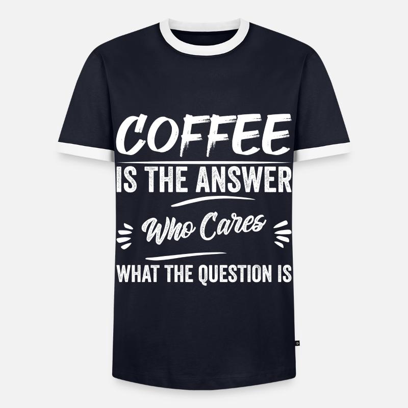 Kaffee Kaffetrinker Kaffebohne Coffee - Männer Kontrast-T-Shirt - Navy/Weiß 