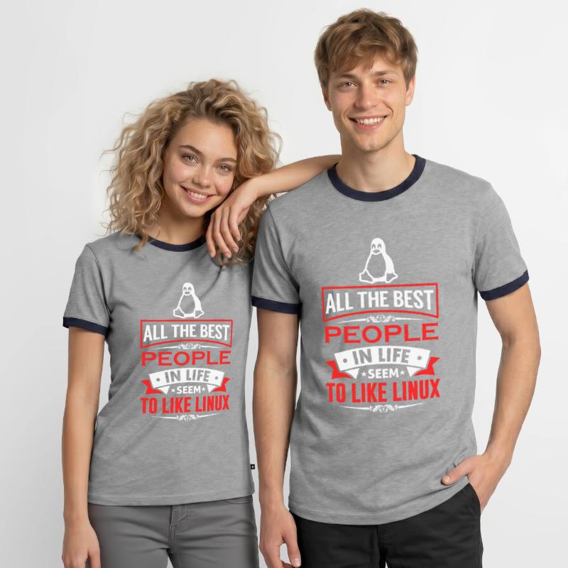 Linux Coding Nerd Sysadmin Geek Administrator T-shirt contrasté Homme