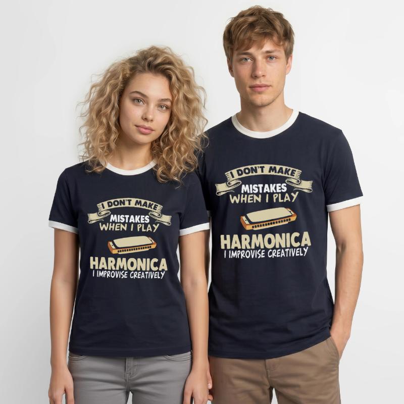Harmonica Harmonica Harmonica Harmonica T-shirt contrasté Homme