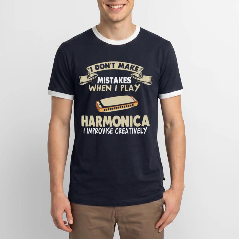 Harmonica Harmonica Harmonica Harmonica T-shirt contrasté Homme