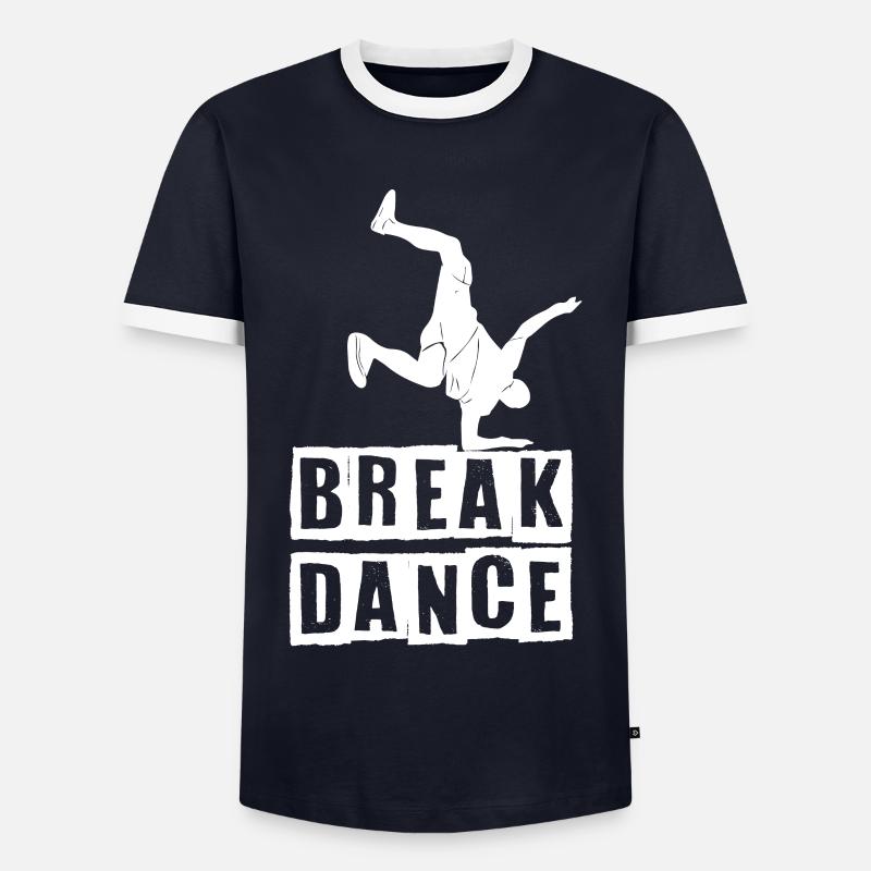 Breakdance dancing dancer BBoy - Men's Ringer Shirt - navy/white 
