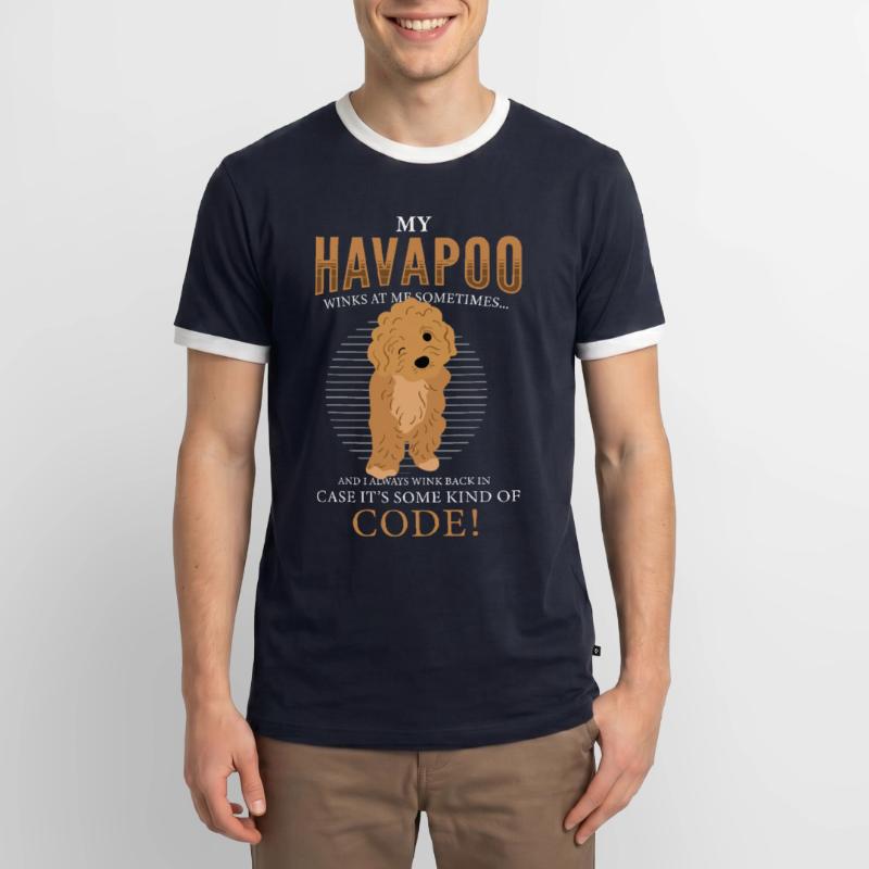 havapoo, havapoo Pudel Mischling, havapoo humor, Männer Kontrast-T-Shirt