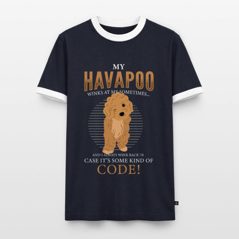 havapoo, havapoo Pudel Mischling, havapoo humor, Männer Kontrast-T-Shirt