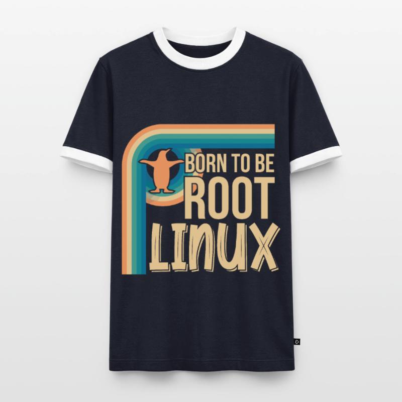 Born To Be Root Linux Nerd pour le codage T-shirt contrasté Homme