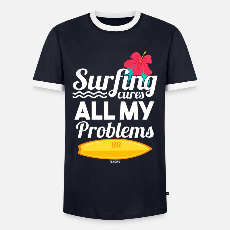 Surfboard - Men's Ringer Shirt - navy/white 