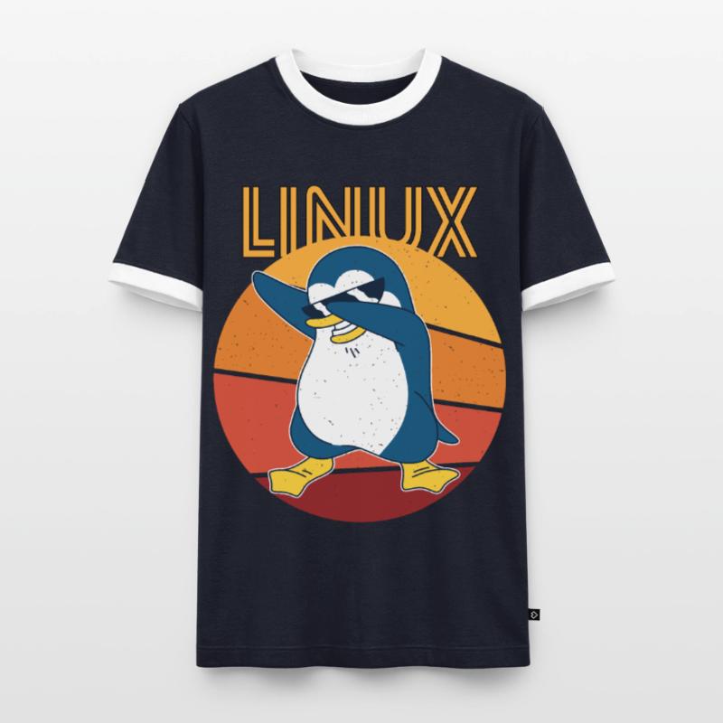Linux Admin Cool Penguin Nerd Informatics T-shirt contrasté Homme