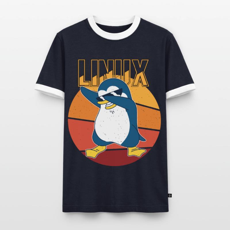 Linux Root Admin Cool Penguin Informatics Nerd T-shirt contrasté Homme
