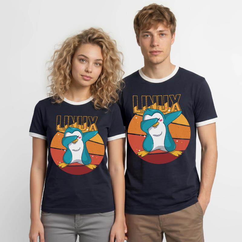 Geek Linux Root Party Penguin Nerd Programmeur Comp T-shirt contrasté Homme