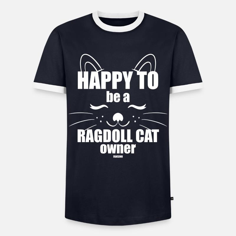 Ragdoll - Männer Kontrast-T-Shirt - Navy/Weiß 