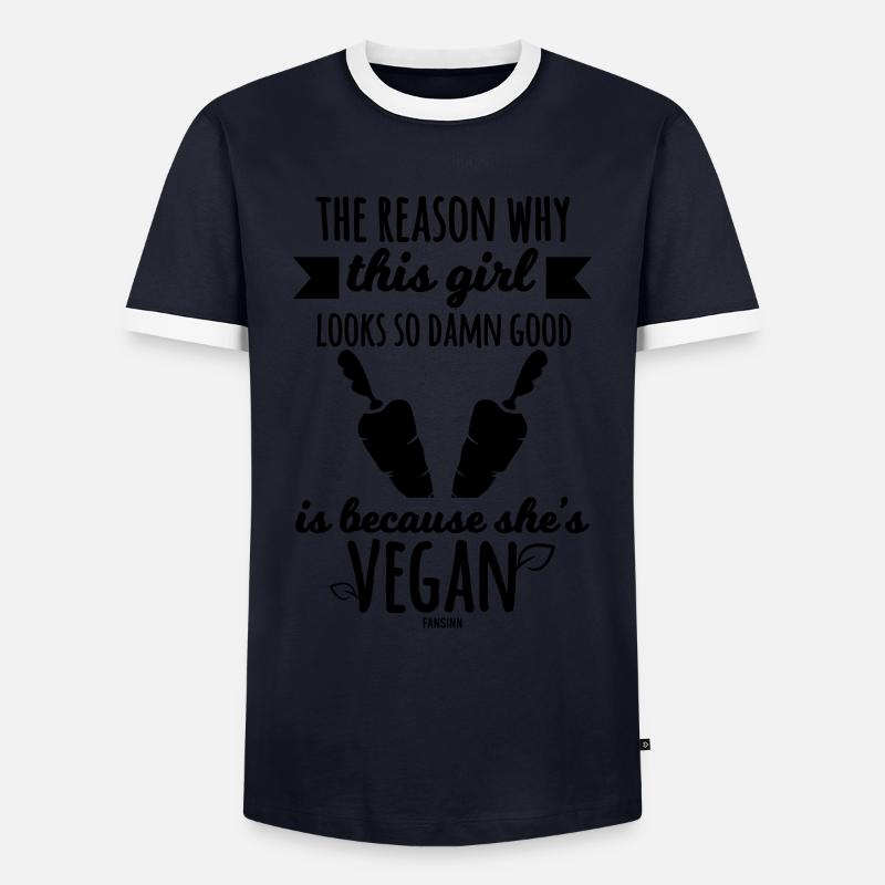 vegane Mutter Mädchen Vegetarierin - Männer Kontrast-T-Shirt - Navy/Weiß 