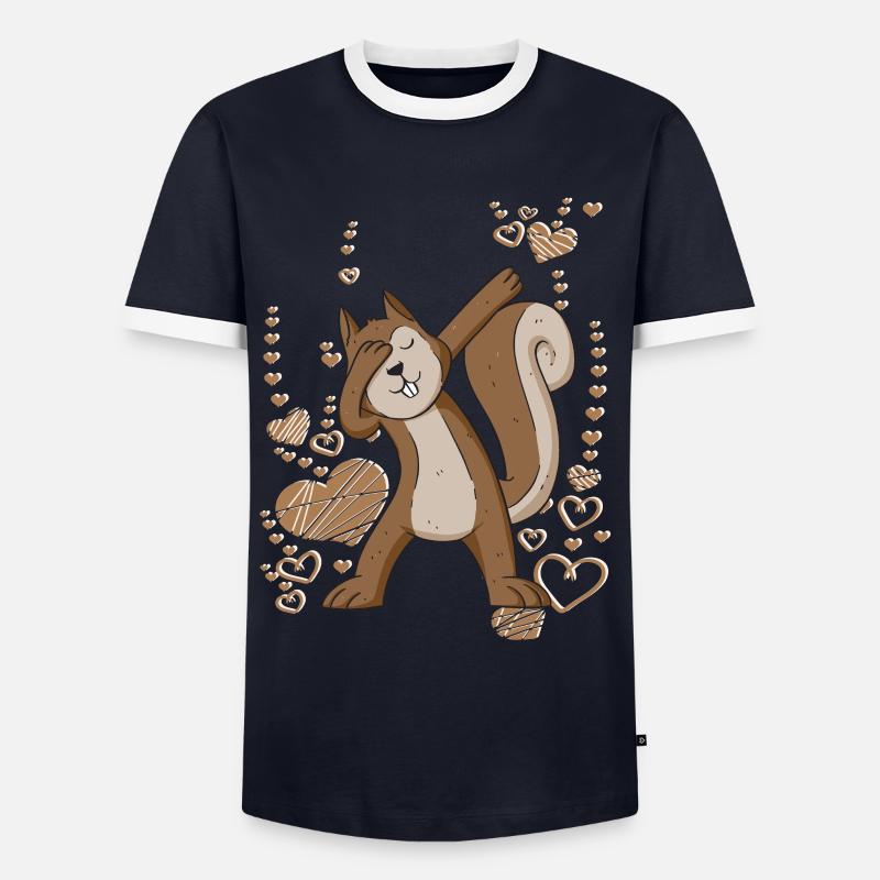 dabbing Eichhörnchen tanzen Waldtier - Männer Kontrast-T-Shirt - Navy/Weiß 