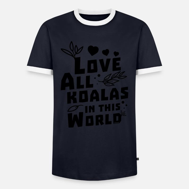 Koala Eukalyptus Liebe Kinder Mädchen - Männer Kontrast-T-Shirt - Navy/Weiß 