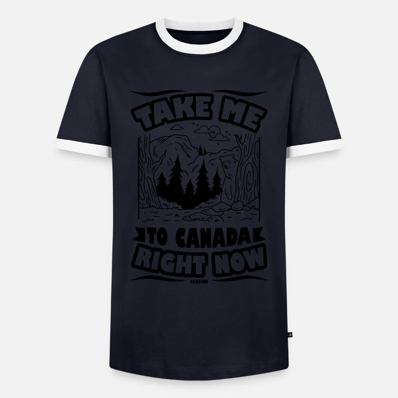 Canada - Männer Kontrast-T-Shirt - Navy/Weiß 