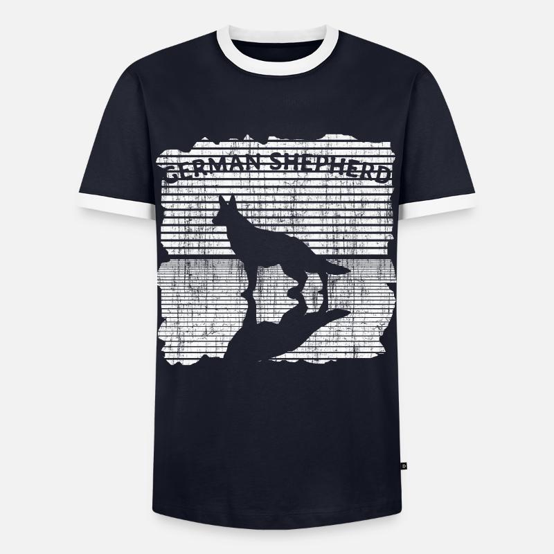 Schäferhund - Männer Kontrast-T-Shirt - Navy/Weiß