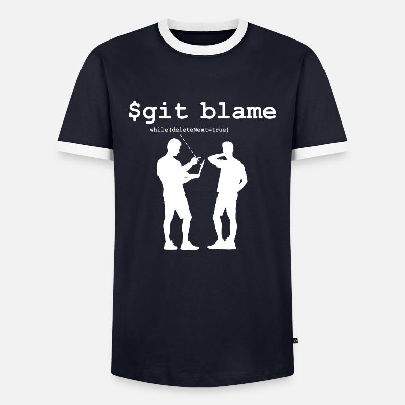 Git Blame - Men's Ringer Shirt - navy/white 