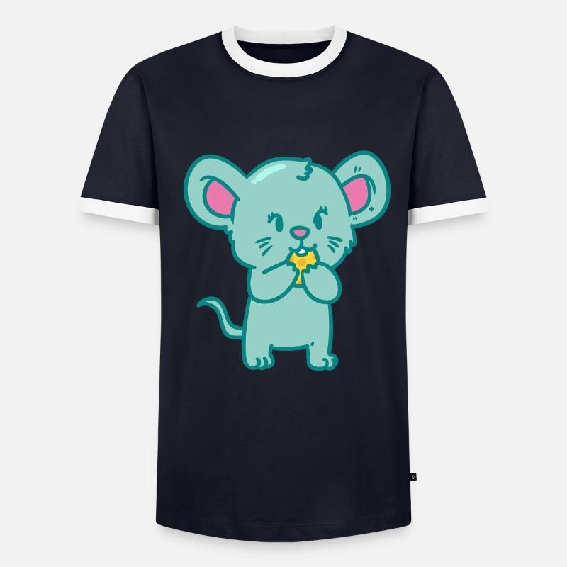 Rodent Mouse Mice - Men's Ringer Shirt - navy/white