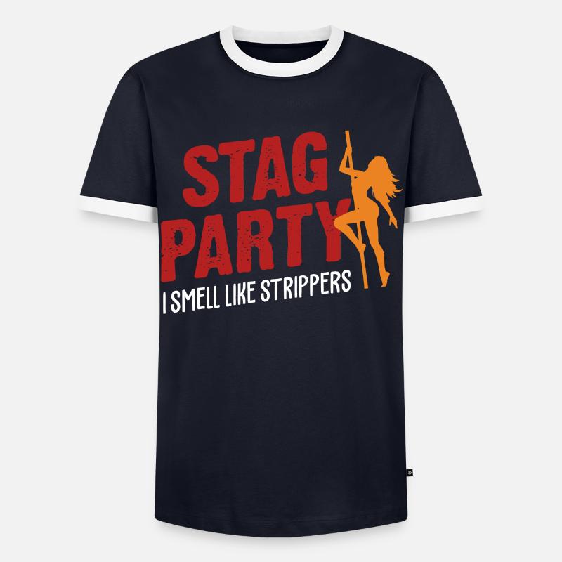 Junggesellenabschied Stripper Geschenk - Männer Kontrast-T-Shirt - Navy/Weiß 