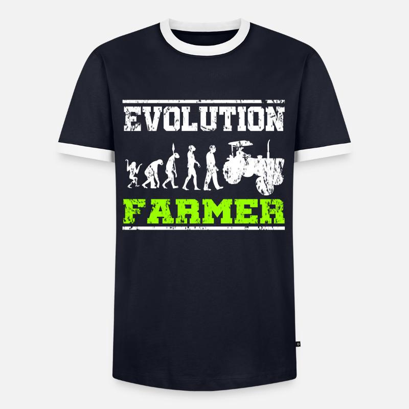 Bauer Traktor Evolution - Männer Kontrast-T-Shirt - Navy/Weiß 